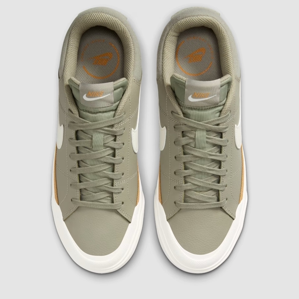 Nike Olive Green Sneakers with White Swoosh. Womens Sz 10 court Legacy Lift - Picture 5 of 7